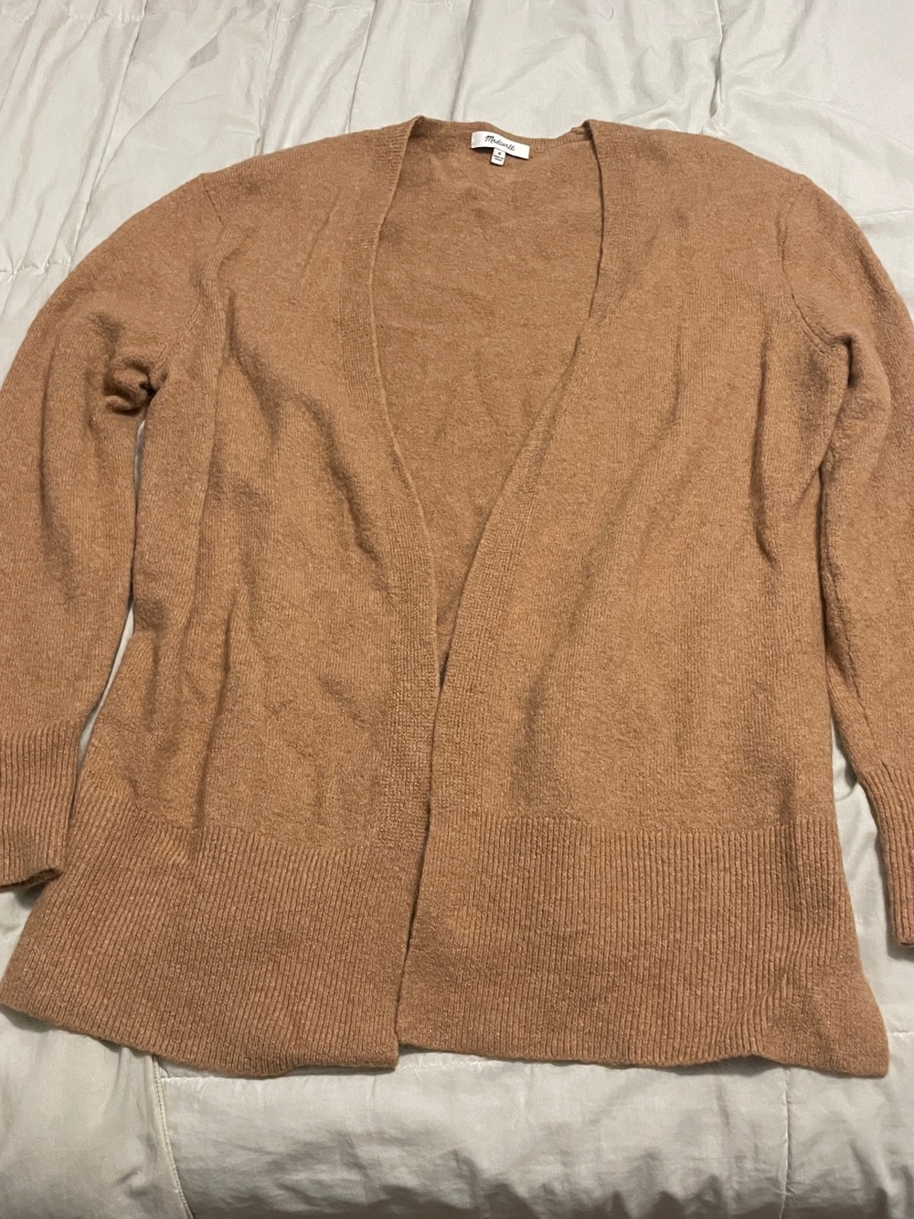 Madewell Camel Open-Front Women's Cardigan Sweater